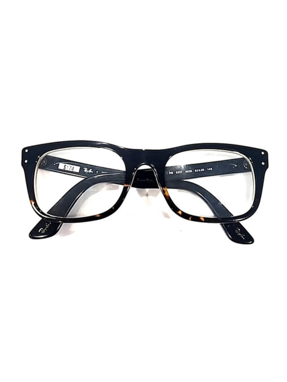 Ray Ban RB5227 5028 Glossy Black Tortoise Eyeglasses 52-20 145 Clear Lenses EXC